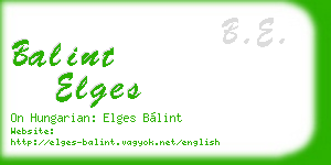 balint elges business card